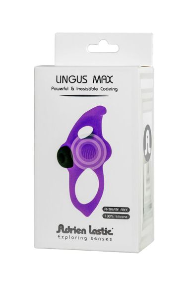 Эрекционное виброкольцо Adrien Lastic Lingus MAX Violet с язычком для стимуляции клитора sexstyle | Зображення 4