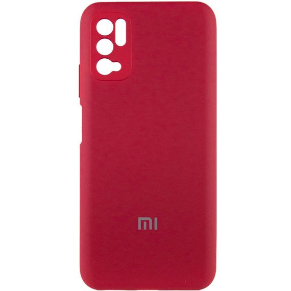 Чехол Silicone Cover Full Camera (AA) для Xiaomi Redmi Note 10 5G / Poco M3 Pro Full camera, Червоний/Rose Red