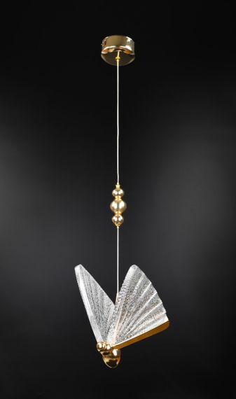 Люстра світлодіодна підвісна LED світильник для квартири на стелю лед 26051 Золото 30-120х22х16 см. | Зображення 5