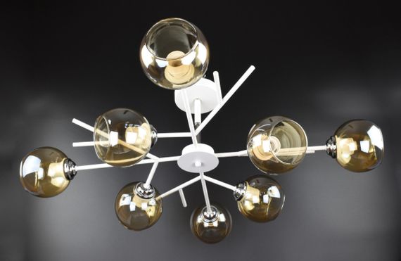 Люстра стельова на 8 лампочок 26557 Білий 34х85х85 см.