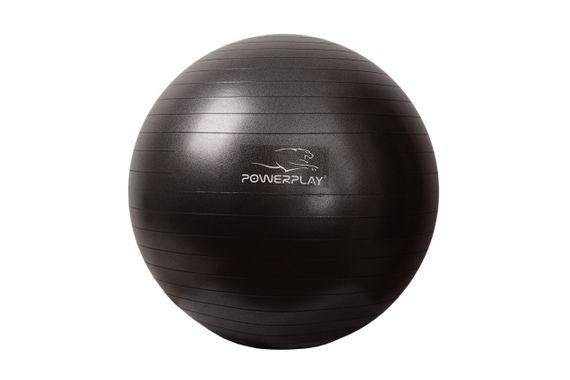 М'яч для фітнесу (фітбол) PowerPlay 4001 Ø65 cm Gymball  Чорний + помпа | Зображення 1