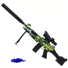 Детский Игрушечный Гель Бластер на Орбизах Электрический Автомат с Гидрогелиевыми Шариками М249 Зелёный