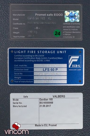 Сейф огне-взломостойкий Valberg GARDIAN 133T CL ГАРАНТ ЕВРО-133СL133Т.СL(копия) | Зображення 4