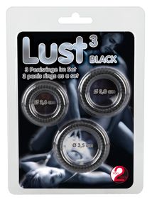 Набір ерекційних кілець - Lust 3 Black