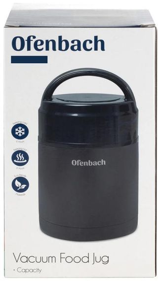 Термос харчовий Ofenbach 600мл із нержавіючої сталі, чорний | Зображення 5