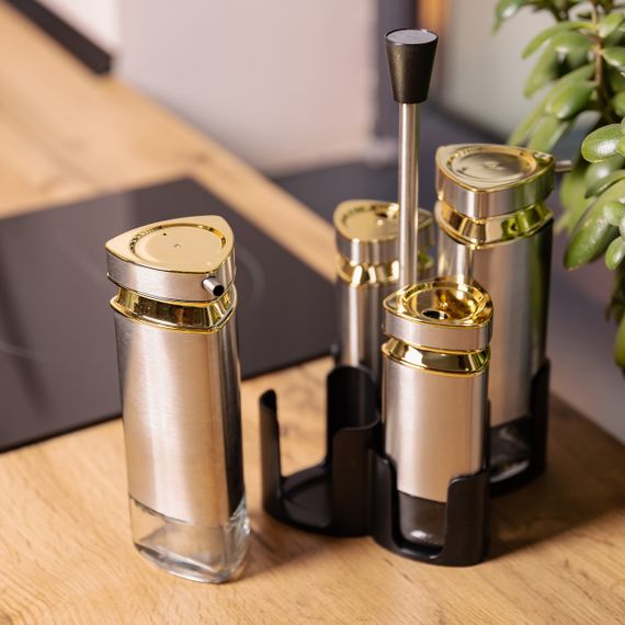 Набір для спецій на підставці 4 ємності 10х10х17 см ємності для приправ HP-1325 | Зображення 4