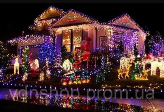 Гирлянда матовый шарик 28LED 5м (флеш) 10мм, Новогодняя бахрама, Светодиодная гирлянда, Уличная гирлянда | Зображення 6