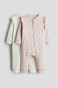 Набір дитячих чоловічків 2 шт для дівчинки H&M 98 см Білий/Світло-рожевий (25121102A)
