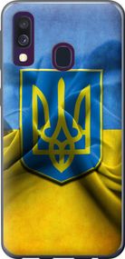 Чехол на Samsung Galaxy A40 2019 A405F Флаг и герб Украины 1 "375u-1672-17620"