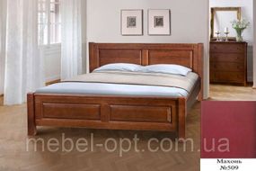 Ліжко полуторне дерев'яне Ланіта з підніжжям 120х200, колір махонь