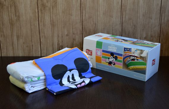 Постільна білизна TAC Disney 160×220 см Mickey Mouse Rainbow | Зображення 1