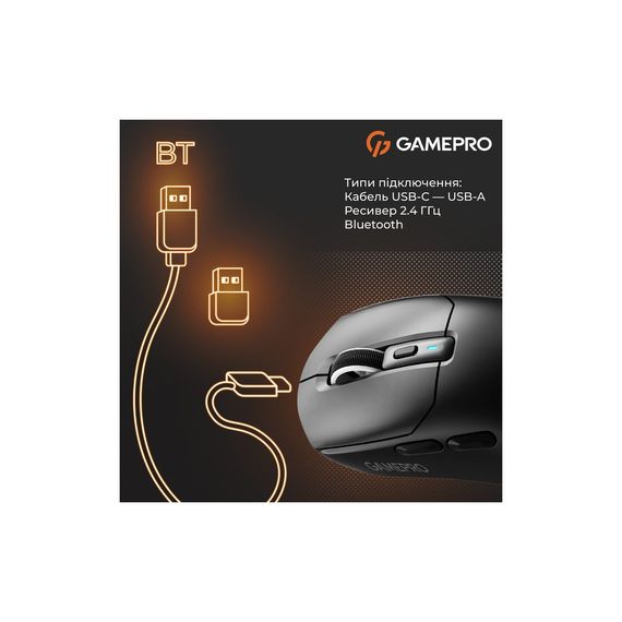 Мишка GamePro Genesis Airmaster Wireless/Bluetooth/USB Black (GM167B) | Зображення 8
