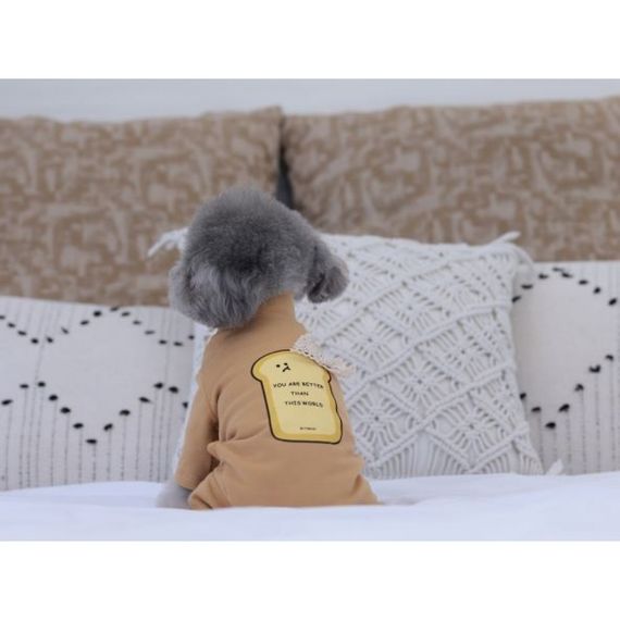 Трикотажный костюм для собак Cheepet c принтом в виде тоста, рыжий | Зображення 1