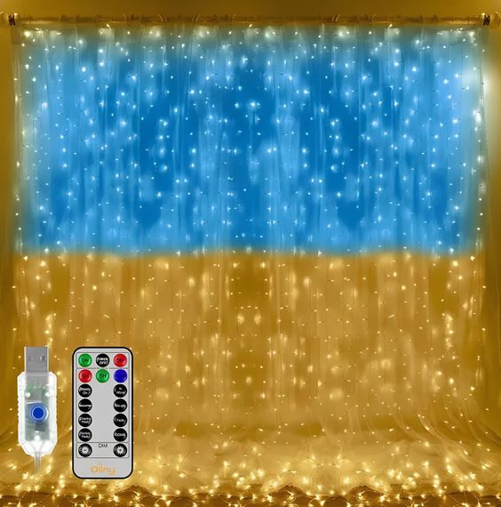 Гирлянда Штора SFK-09 флаг Украины с пультом USB 2×2 м ∙ Штора-гирлянда SFK-09 USB флаг Украины 2×2 м | Зображення 4