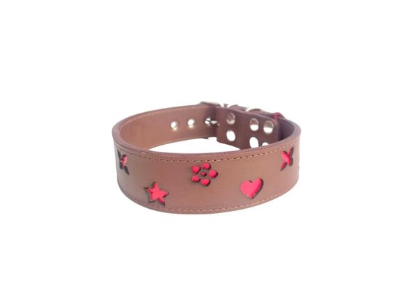 Шкіряний нашийник для собак "Brown Heart" коричневий | Зображення 4