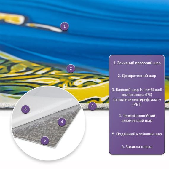 Самоклеюча стінова PET плитка в рулоні 1200х3000х2мм SW-00002664 | Зображення 1