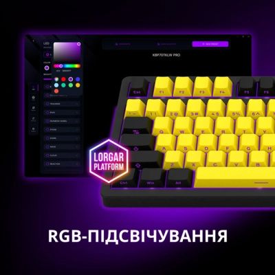 Клавиатура Lorgar KBP70TKLW Wireless TKL Mechanical Pro UA Black/Yellow (LRG-KBP70TKLW-YL-US) | Зображення 5