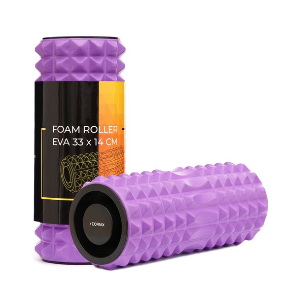 Масажний ролик Cornix EVA 33 x 14 см (валик, ролер) XR-0338 Violet