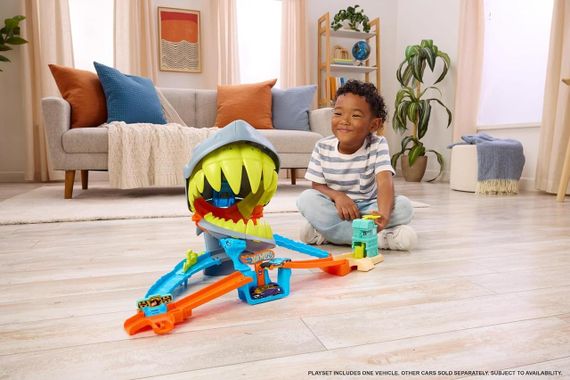 Трек Хот Вілс Сіті Небезпечні істоти Пляжна атака акули Оригінал Hot Wheels City Shark Chomp Beach | Зображення 3