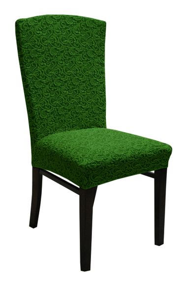 Жаккардовые чехлы на стулья без юбки Зелёные
