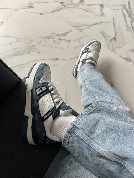 Кросівки Lou1is Vu1it1ton Trainer White Blue 10006 45 29 | Зображення 7