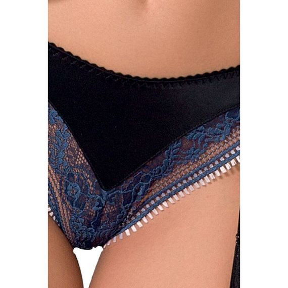 Комплект белья Passion Exclusive GISELE SET L/XL, black, лиф, трусики с пажами | Зображення 4
