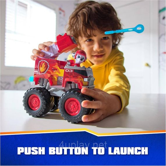 Paw Patrol Rescue Wheels Пожежний автомобіль з водієм Маршал серії Мега колеса Щенячий патруль Оригінал | Зображення 4