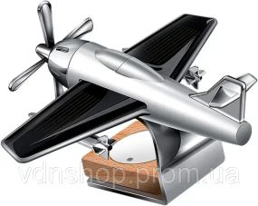 Креативный автомобильный освежитель, ароматизатор воздуха в виде самолета с вращающимся пропеллером от солнечной панели