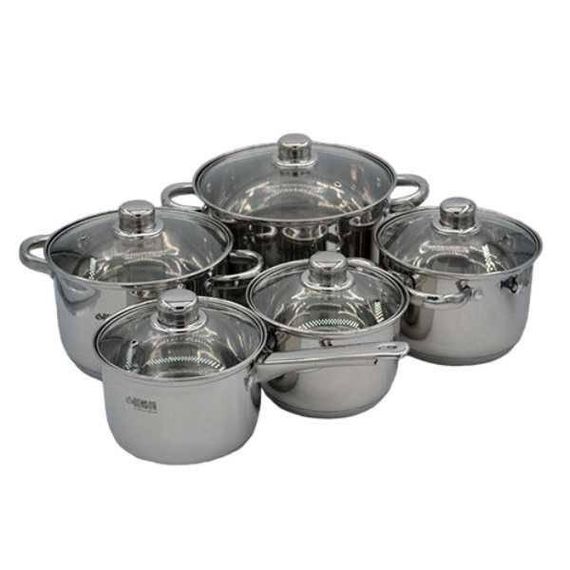 Benson BN-207 Набір каструль із нержавіючої сталі на 10 предметів