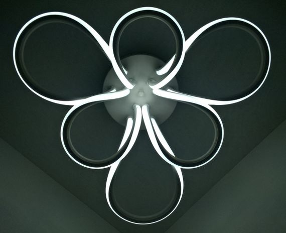 Люстра світлодіодна стельова LED світильник для квартири на стелю лед з пультом 25582 Білий 20х60х60 см. | Зображення 2
