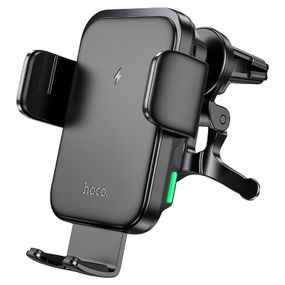 Автоутримувач HOCO HW10+ Wireless Charging 15W, кріплення на решітку, затискач 50-90мм, Black, Box