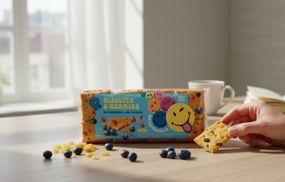 Печиво затяжне з начинкою SmileyWorld BISCUITS  BERRIES чорниця та родзинки 210г (214520)