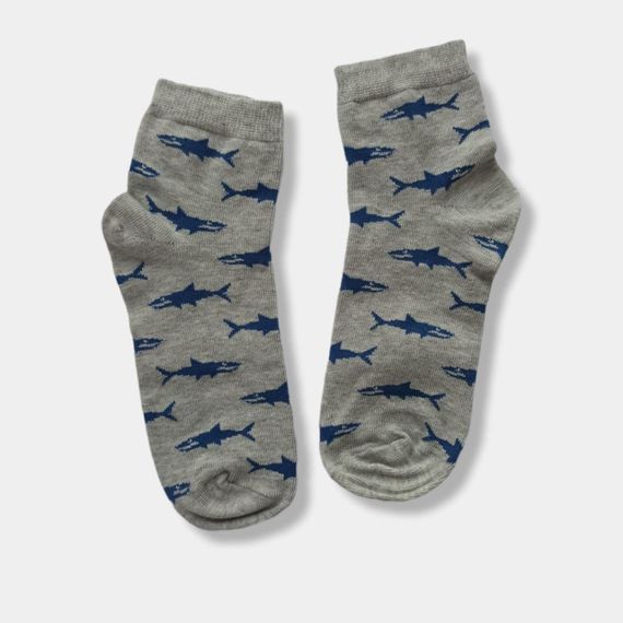 Шкарпетки для хлопчика з принтом акули Twinsocks р-22-24(34-37) чорний, синій, сірий | Зображення 2