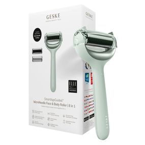 Электронный роллер для лица и тела с микроиглами GESKE MicroNeedle Face&Body Roller 8в1 gray, Зеленый