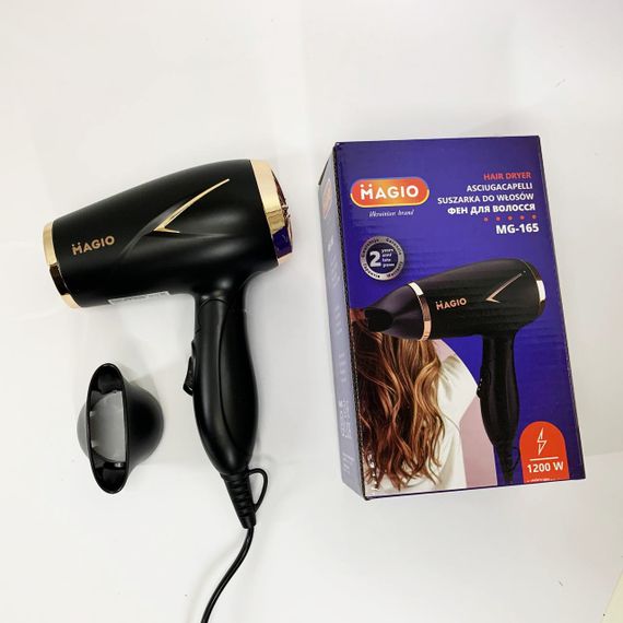 Фен с режимом регулировки температуры Magio MG-165 1200 Вт, Мощный фен для сушки и укладки волос BP-45 | Зображення 2