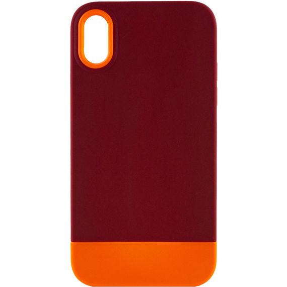 Чохол TPU+PC Bichromatic для Apple iPhone XR (6.1") Brown burgundy / Orange