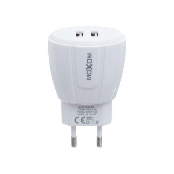 Сетевое зарядное устройство MOXOM 2в1 micro 2USB/2.1A (KH-68) | Зображення 1