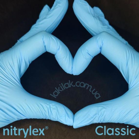 Рукавички нітрилові Nitrylex розмір S Classic 3,4гр (блакитні) 1 пара