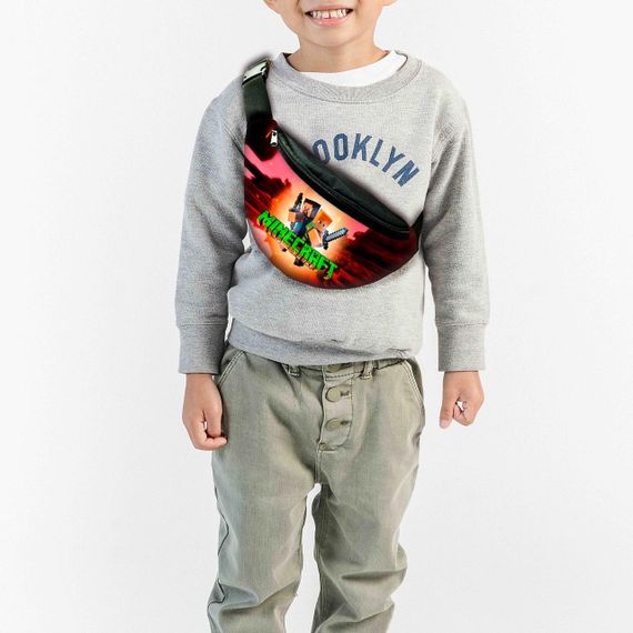 Сумка-бананка дитяча майнкрафт "Minecraft" з принтом ,32х15см,сумка для хлопчика через плече (00223)