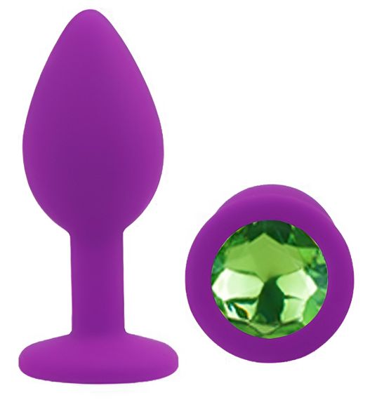 Силіконова анальна пробка EGZO - Silicone Purple Round Plug Green, size S Sex Aura | Зображення 1