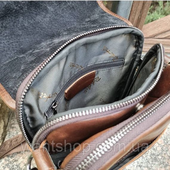 Мужская сумка с клапаном через плечо из гладкой кожи  Tiding Bag 79287 коричневая | Зображення 2