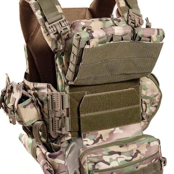 Плитоноска бронежилет Мультикам  c быстрым сбросом MOLLE 8 подсумков | Зображення 7