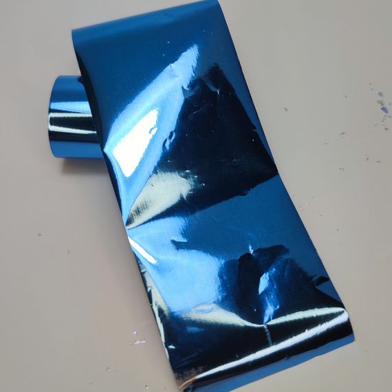 Фольга синяя для дизайна ногтей (4х50см)