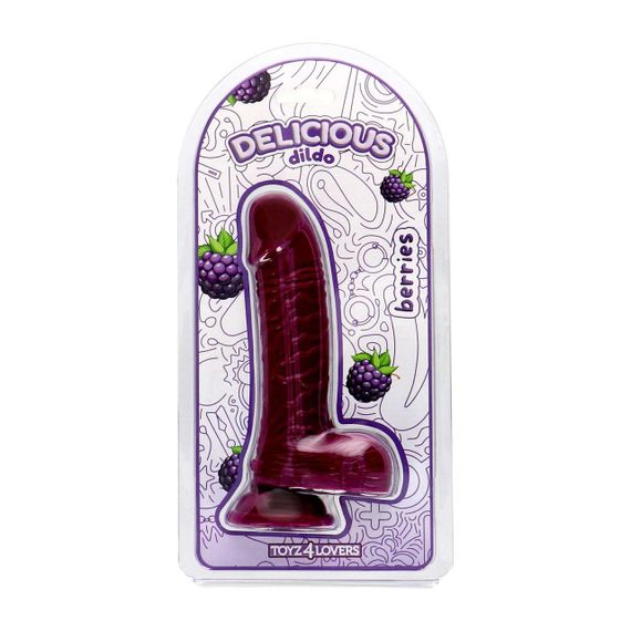 Фалоімітатор з ароматом ожини - Toyz4lovers Delicious Dildo Berries, 18 см Sex Aura | Зображення 1