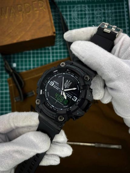 Чоловічий годинник Awarder 001 Тризуб срібло Black 1202-0114 | Зображення 1
