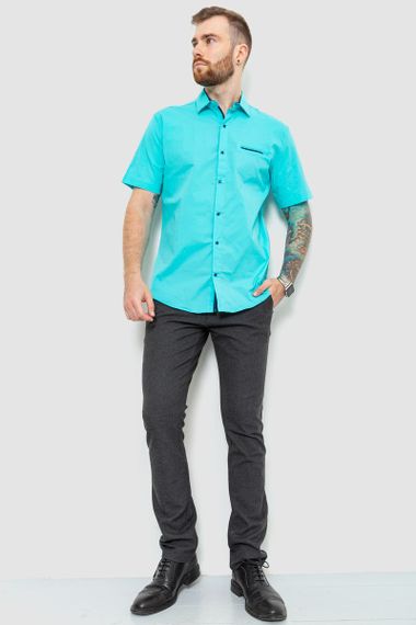 Рубашка мужская классическая  -уценка, цвет бирюзовый, 214R7115-U-3 | Зображення 1