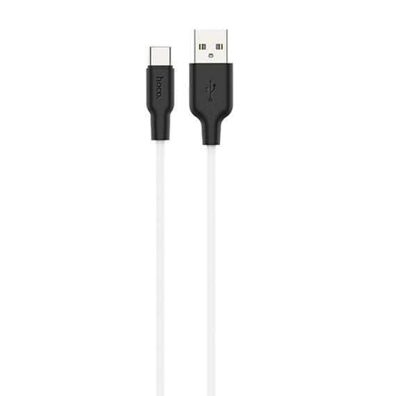 Дата кабель Hoco X21 Plus Silicone Type-C Cable (1m) Черный / Белый