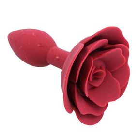 Анальна пробка силіконова для стимуляції SILICON Rose 11 см Бордовий