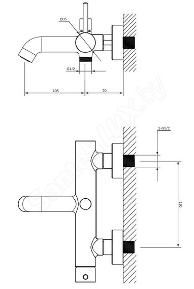 Змішувач для ванни Omnires Y gold (Y1230GL) | Зображення 1