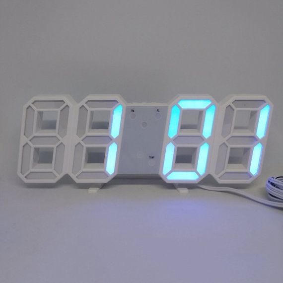 Электронные часы VST LY-1089, Черные настольные зеркальные часы, Настольные часы KF-699 с подсветкой | Зображення 2